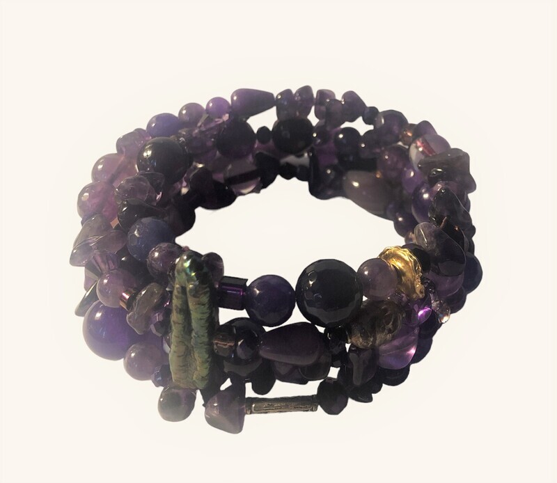 Amethyst Wrap Bracelet