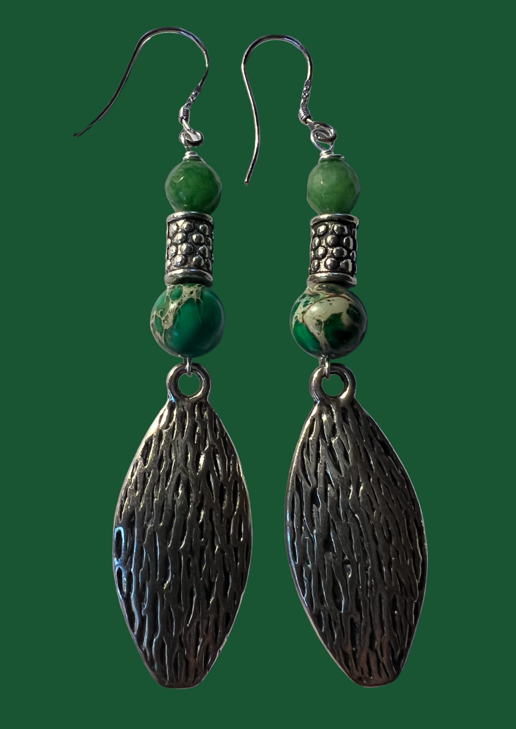 Pewter and Turquoise Drop earrings