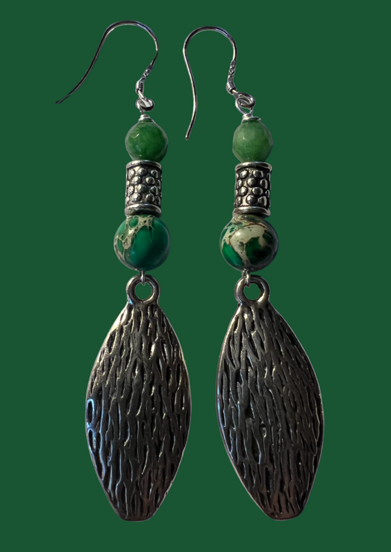 Pewter and Turquoise Drop earrings