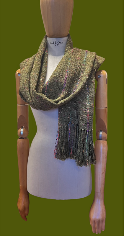 Holiday Sale 2024 Avacado Green  Handwoven Shawl