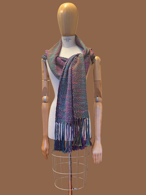 Multi Colored Cotton Rayon Nub Shawl