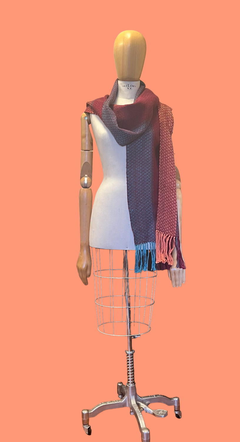 Holiday Sale 2024 Handwoven Shawl with Diamond Design