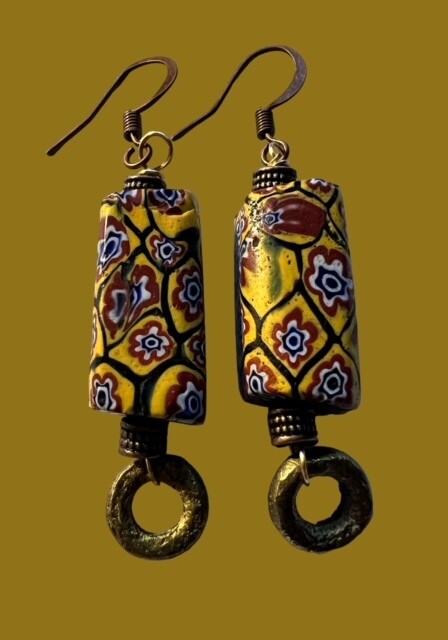 African Trade Bead Earrings