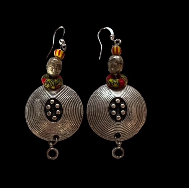 Metals Series...Pewter and Copper Disc Earrings