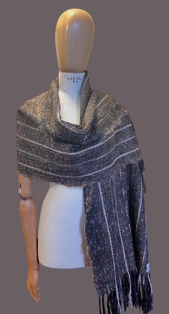 New!  Beautiful Beige and Gray Shawl