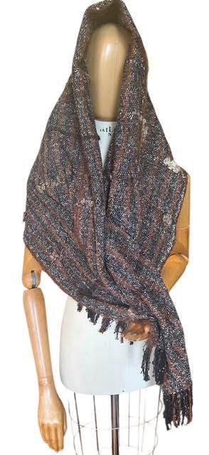 2024 Holiday Sale!!!!  Black and Brown Shawl with Large Nubs Now $199