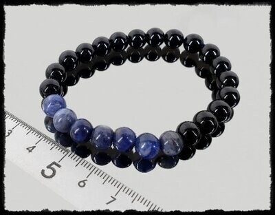 Pulsera Obsidiana Negra y Sodalíta
