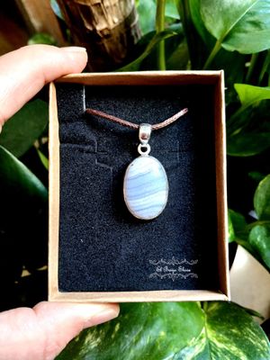 Ágata Azul (Calcedonia) Plata