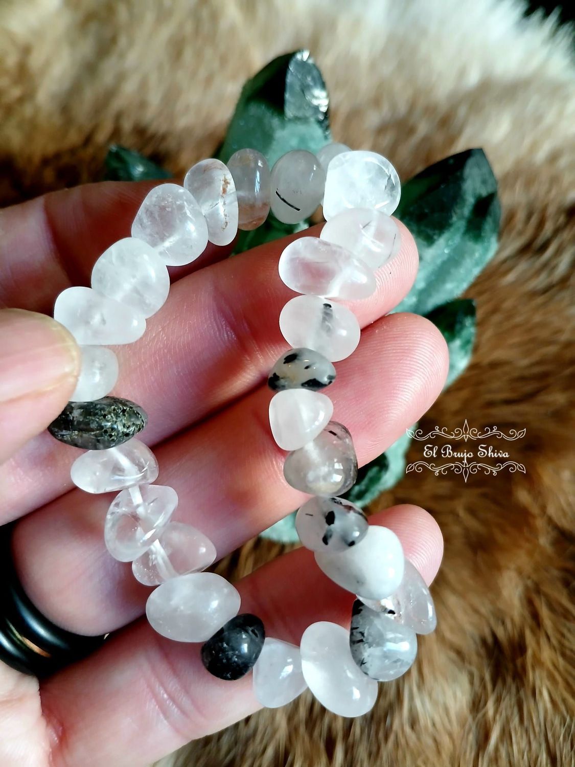 Pulsera Cuarzo con Turmalina