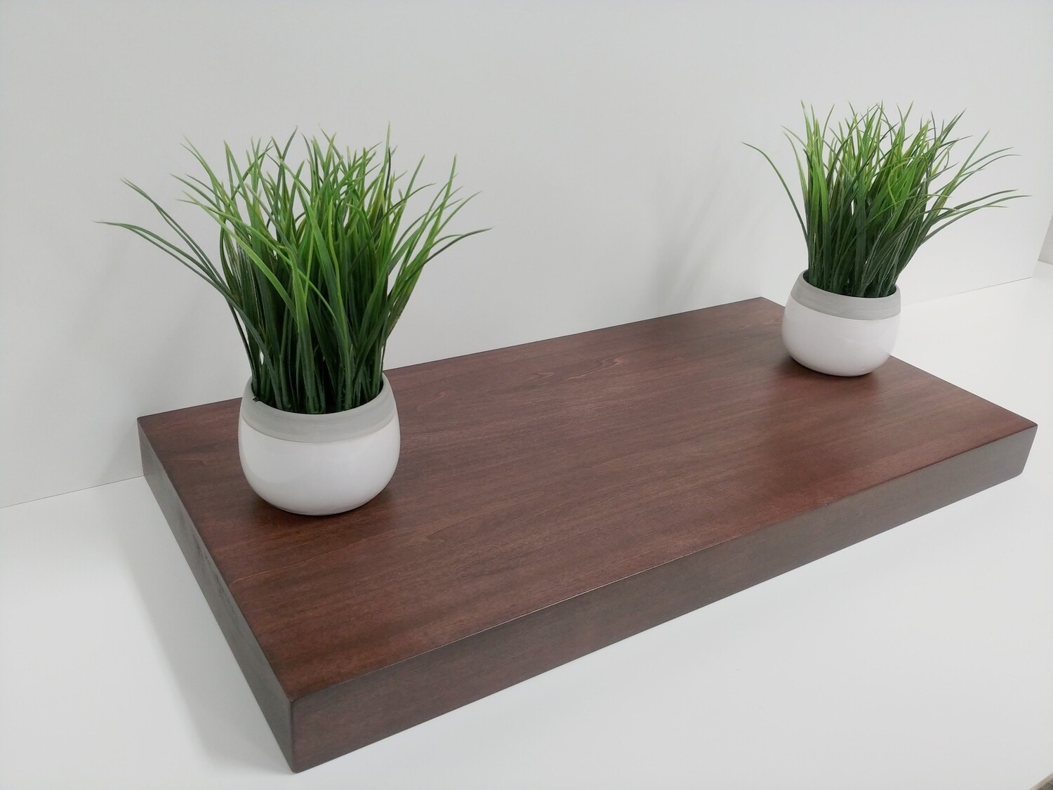 Dark Mahogany Floating Shelf, 100% solid wood includes Hidden Bracket