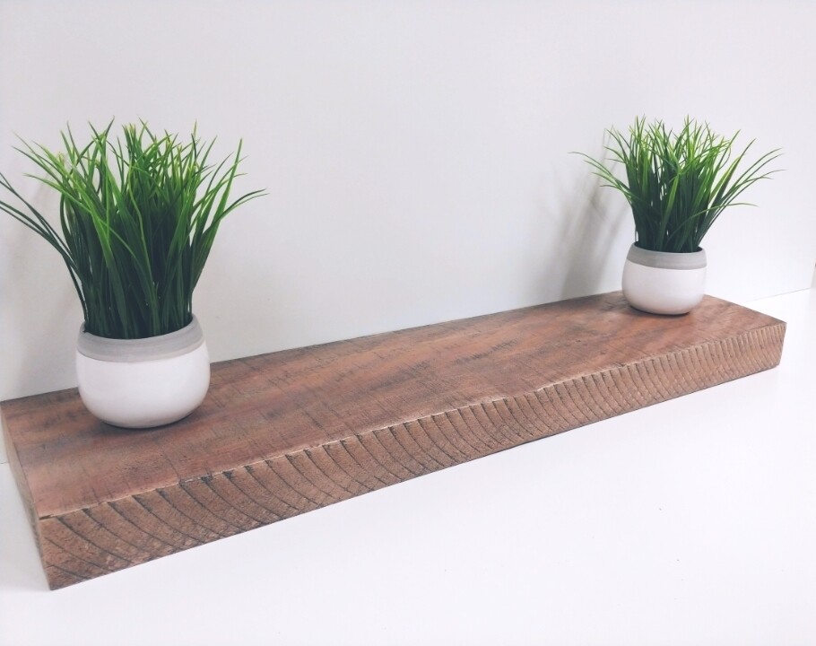 Reclaim Old Plank, Cherry Crate Floating Shelf, Hidden Bracket
