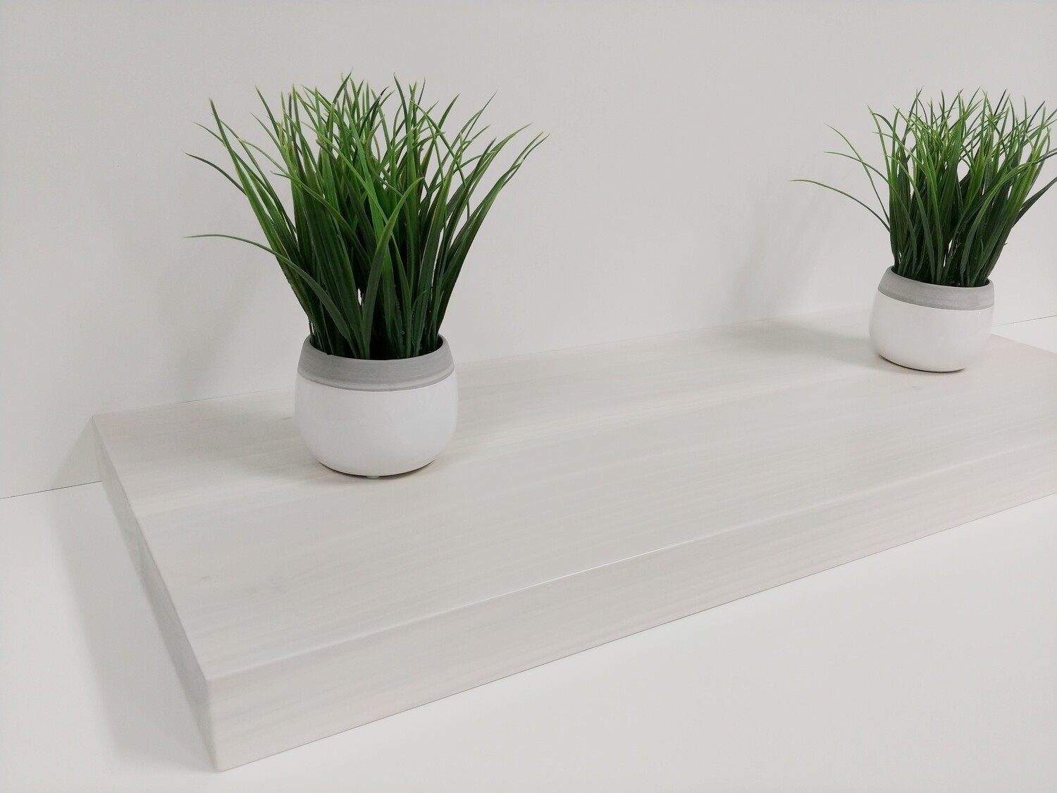 Bleach wash Floating Shelf, 100% solid wood, includes hidden bracket