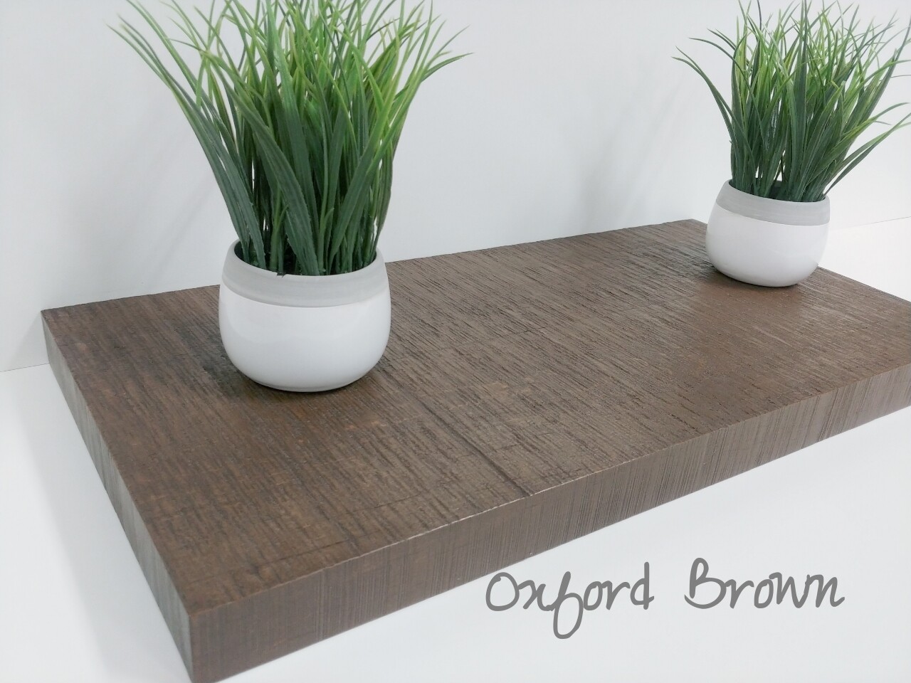 Textured  Floating Shelves, Hidden Bracket, Color Choice: Oxford Brown