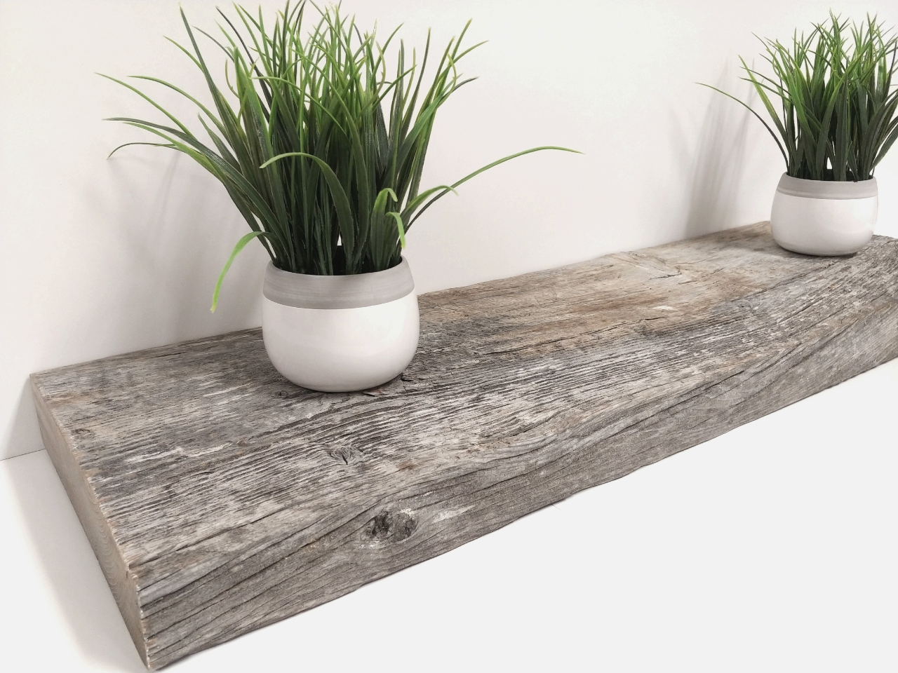Barn wood floating shelf, 100% solid, wood hidden bracket