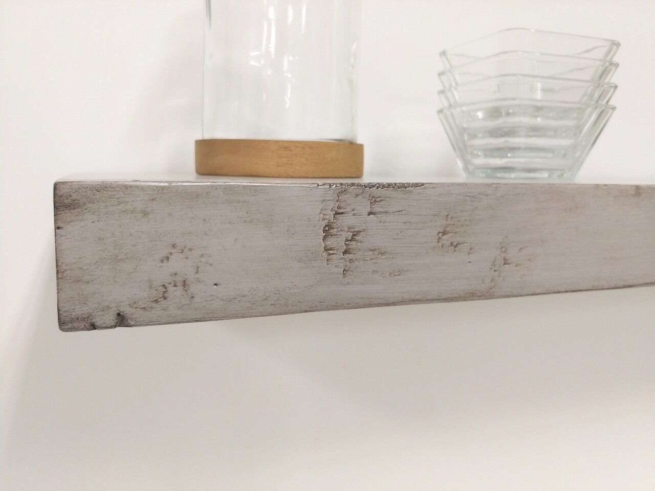 Antique Grey floating shelf, hidden bracket
