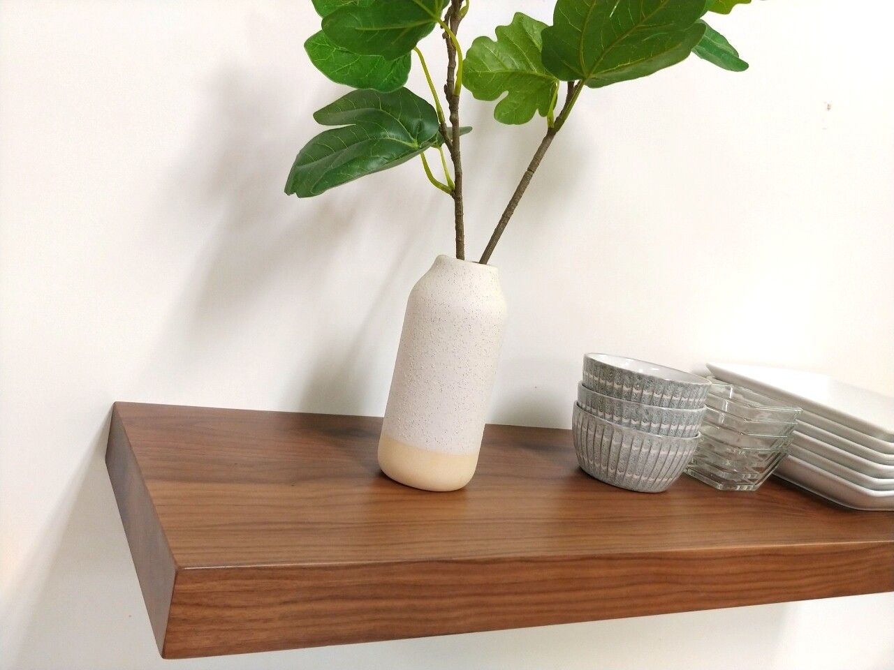 Walnut Floating Shelf, 100% real walnut solid wood, heavy duty Hidden Bracket