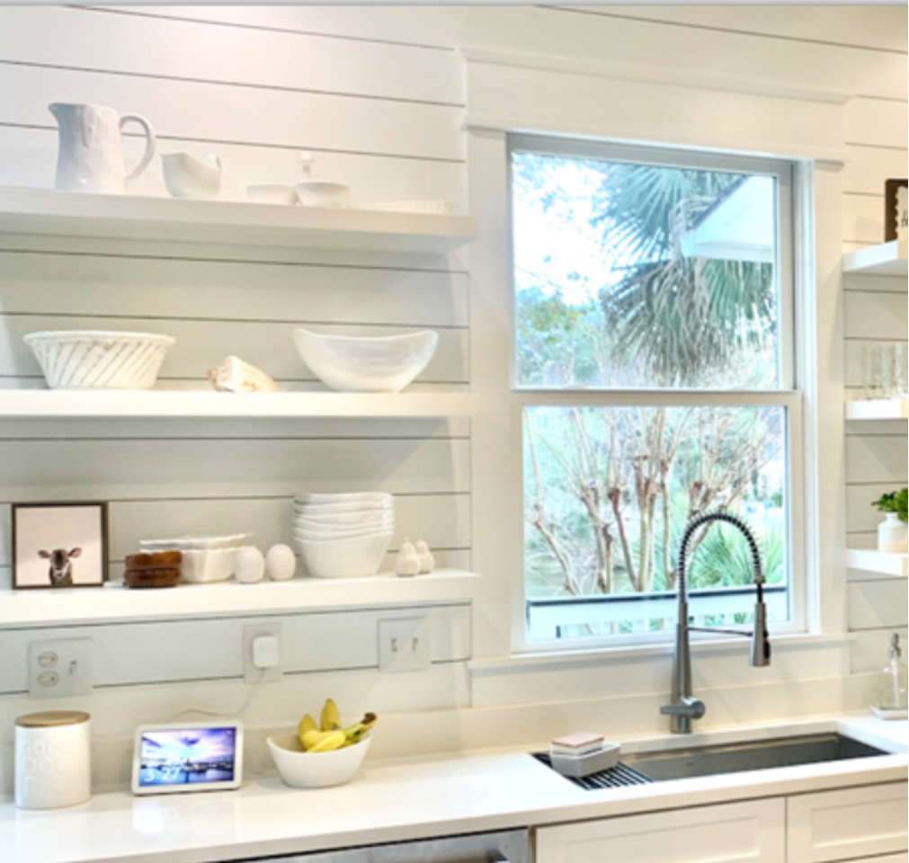 White floating shelf 100% solid wood hidden bracket