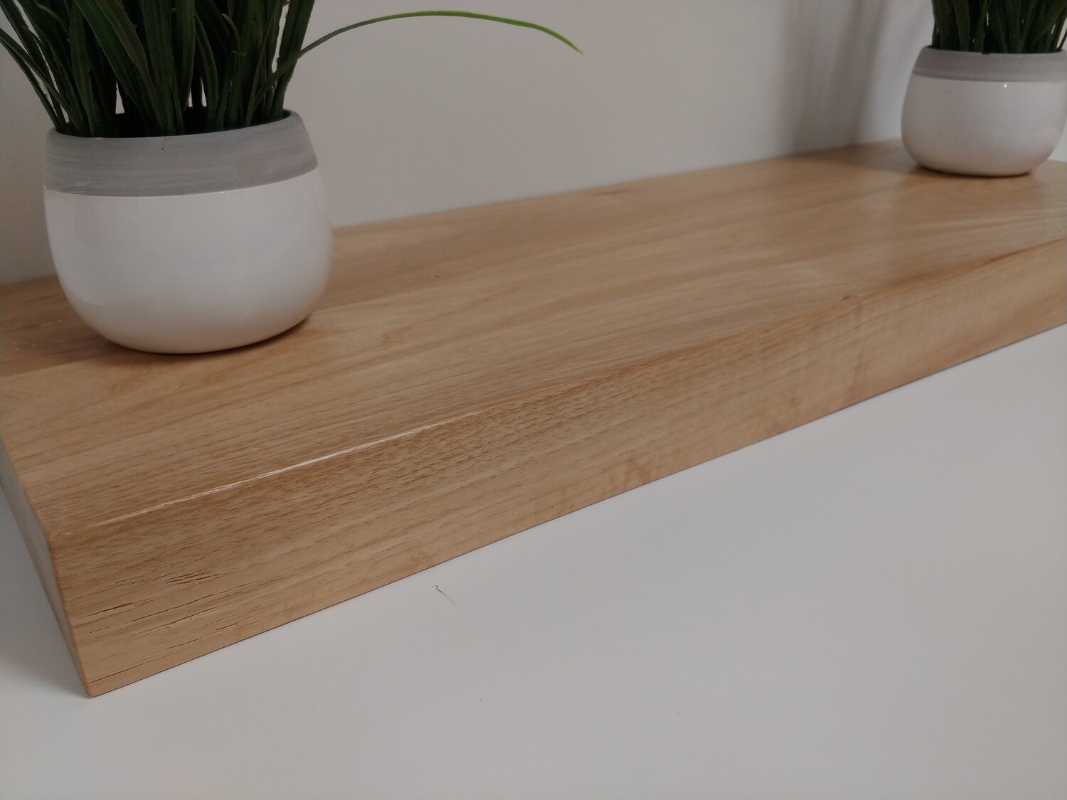 Red Oak Floating Shelf, Hidden Bracket, Color choice: Clear finish as shown