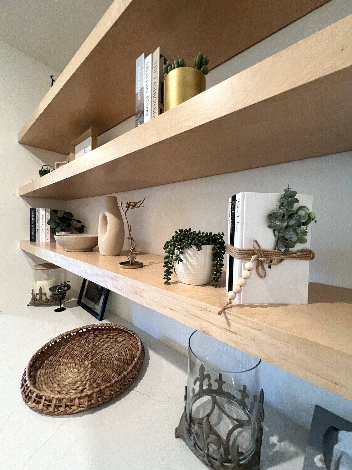 Maple floating shelf, 100% solid wood custom size Length, depth,