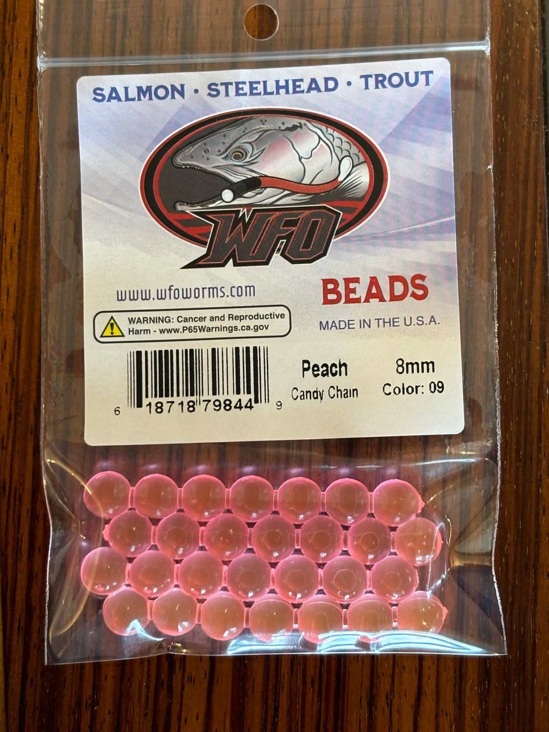 Bead - Peach, Size: 8mm, 4 chain, 28 bead pack. Original
