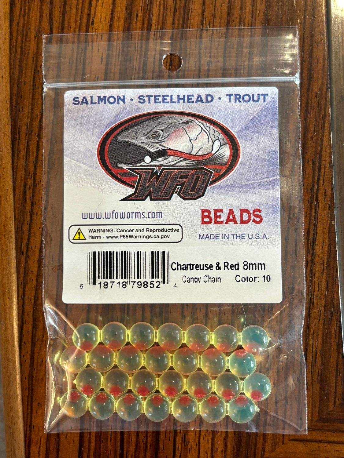 Bead - Chartreuse &amp; Red, Size: 8mm, 4 chain, 28 bead pack. Original