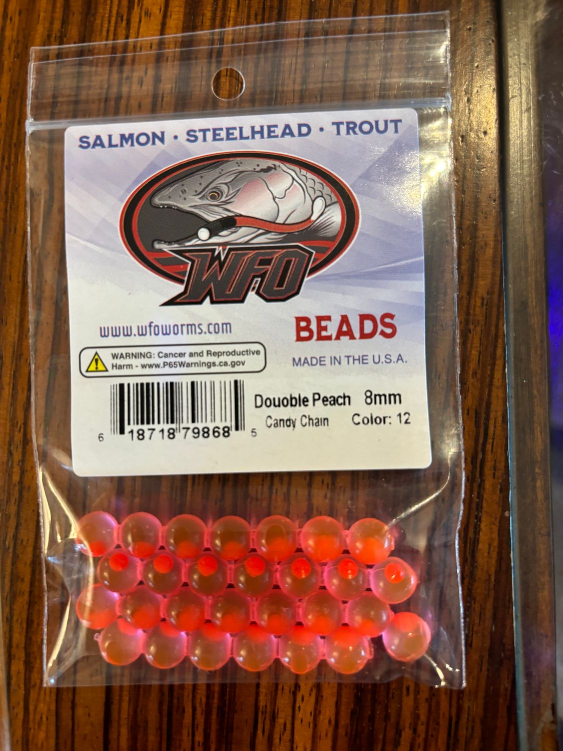 Bead - Double Peach, Size: 8mm, 4 chain, 28 bead pack. Original