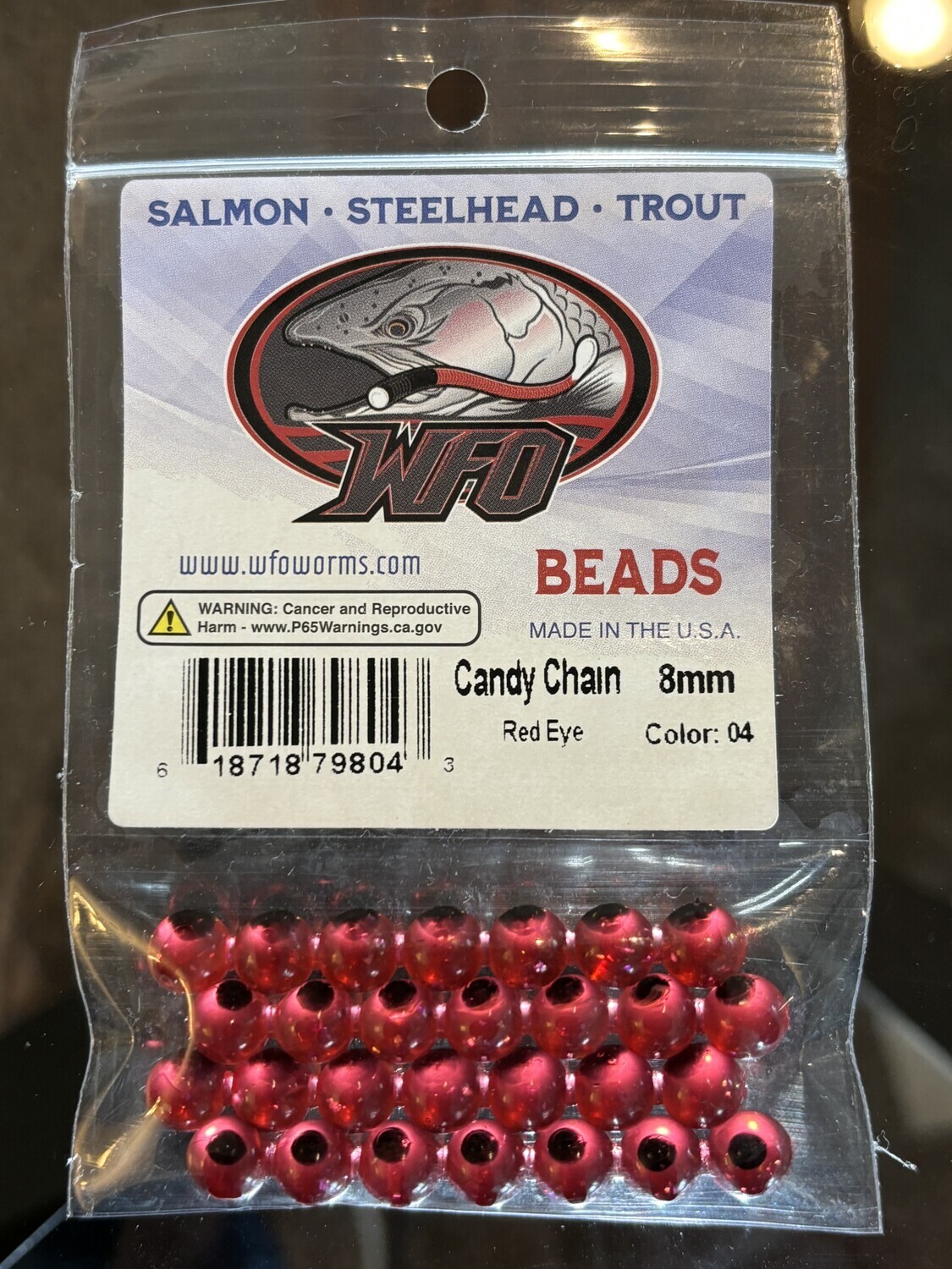 Bead - Red Eye, Size: 8mm, 4 chain, 28 bead pack. Original