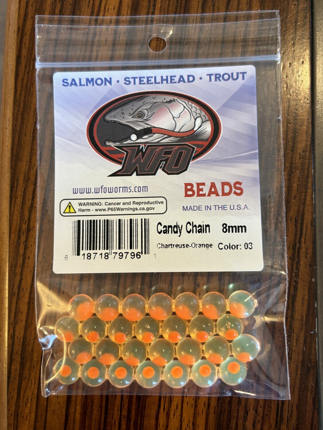 Bead - Chartreuse &amp; Orange, Size: 8mm, 4 chain, 28 bead pack. Original