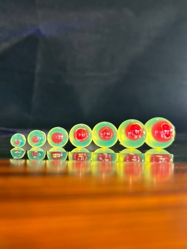 Bead - Chartreuse & Red