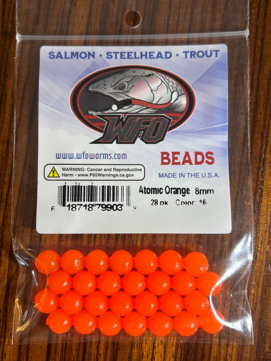 Bead - Atomic Orange, Size: 8mm, 4 chain, 28 bead pack. Original