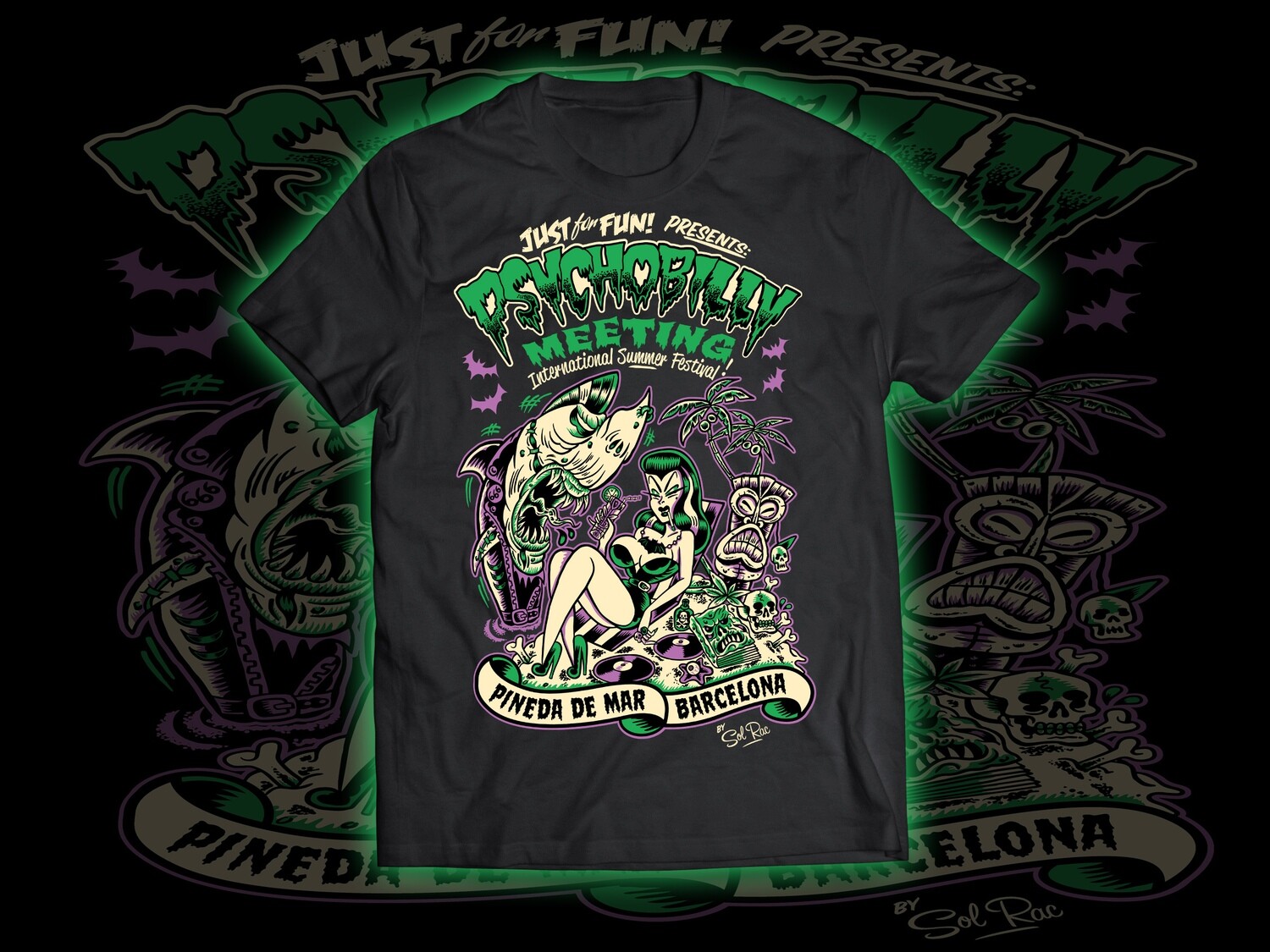 PSYCHOBILLY MEETING 2018 T-SHIRT MEN BY SOLRAC, Size: Small