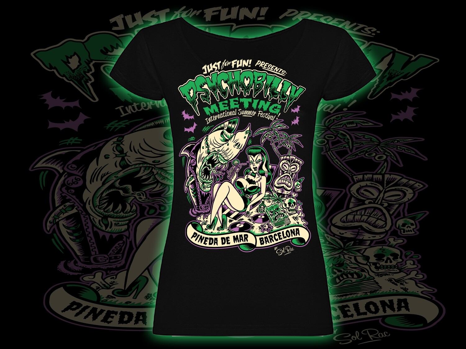 PSYCHOBILLY MEETING 2018 T-SHIRT WOMEN BY SOLRAC, Size: Medium