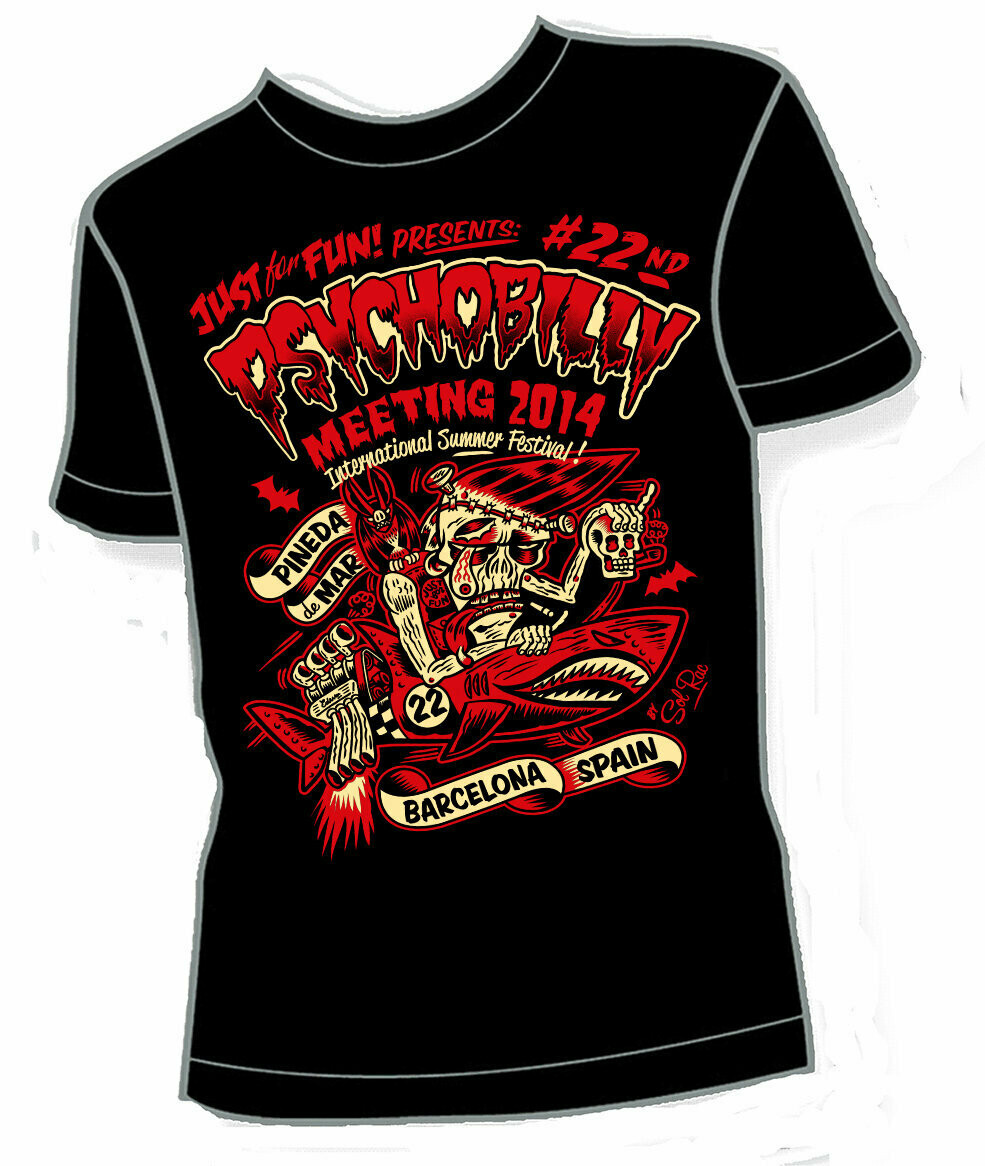 PSYCHOBILLY MEETING 2014 T-SHIRT MAN BY SOLRAC, Size: Small