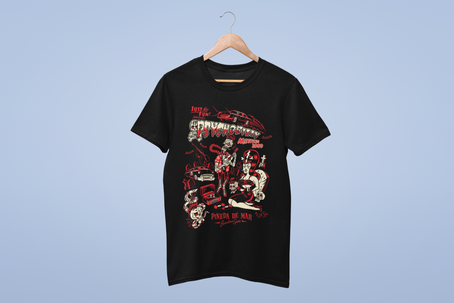 PSYCHOBILLY MEETING 2009 T-SHIRT MAN BY SOLRAC, Size: Small