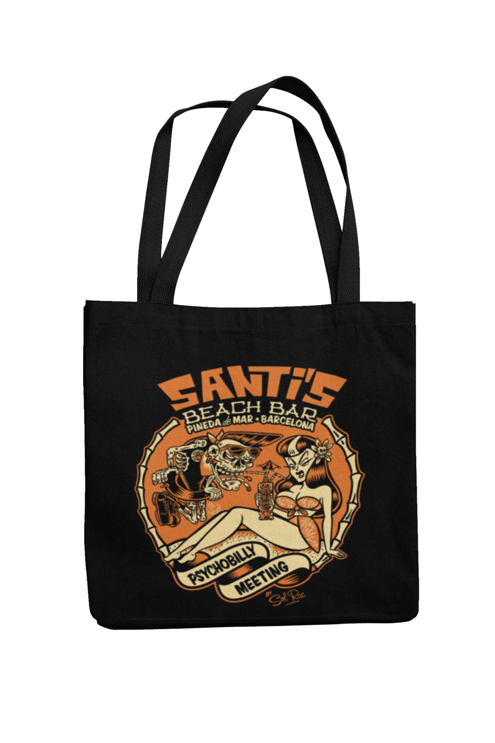 Cotton Bag Santi´s beach bar design by Solrac 2017, Colour: Orange