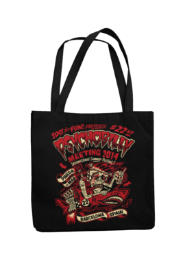 Cotton Bag Psychobilly meeting design by Solrac 2014, Colour: Red