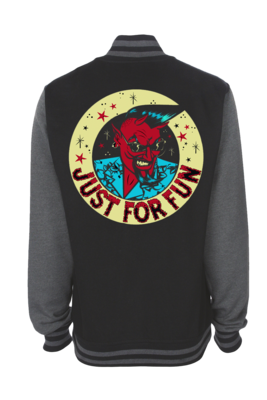 VARSITY JACKET JUST FOR FUN LOGO DEMON UNISEX