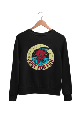 JUST FOR FUN SWEATSHIRT LOGO DEMON  BY DAVID VICENTE UNISEX