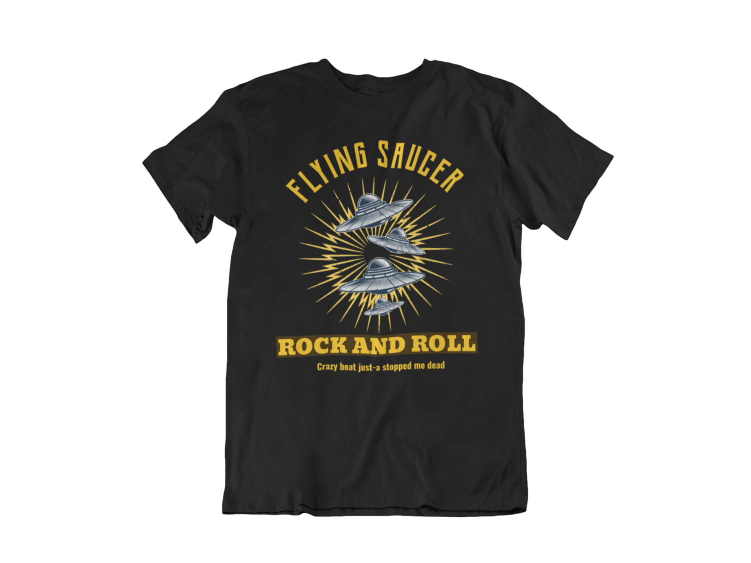 FLYING SAUCER ROCK AND ROLL T-SHIRT FOR MEN