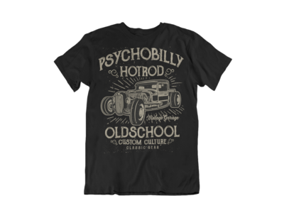 PSYCHOBILLY HOT ROD T-SHIRT FOR MEN