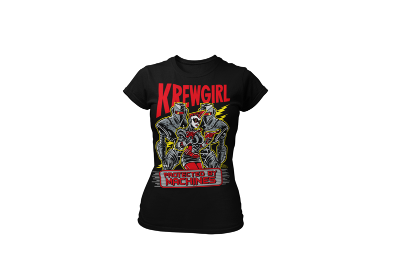 KREWGIRL  tshirt for WOMEN by PASKAL "Protected by Machines"