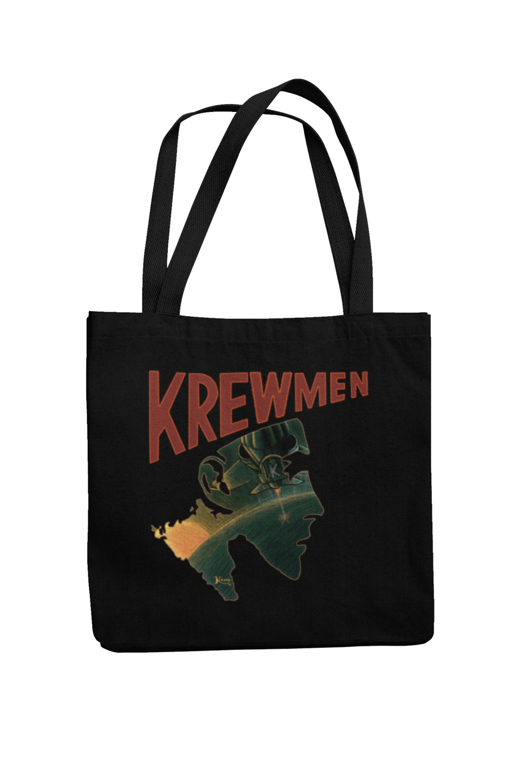 KREWMEN LOGO Cotton Bag  logo design KING RAT DESIGN, Colour: Black