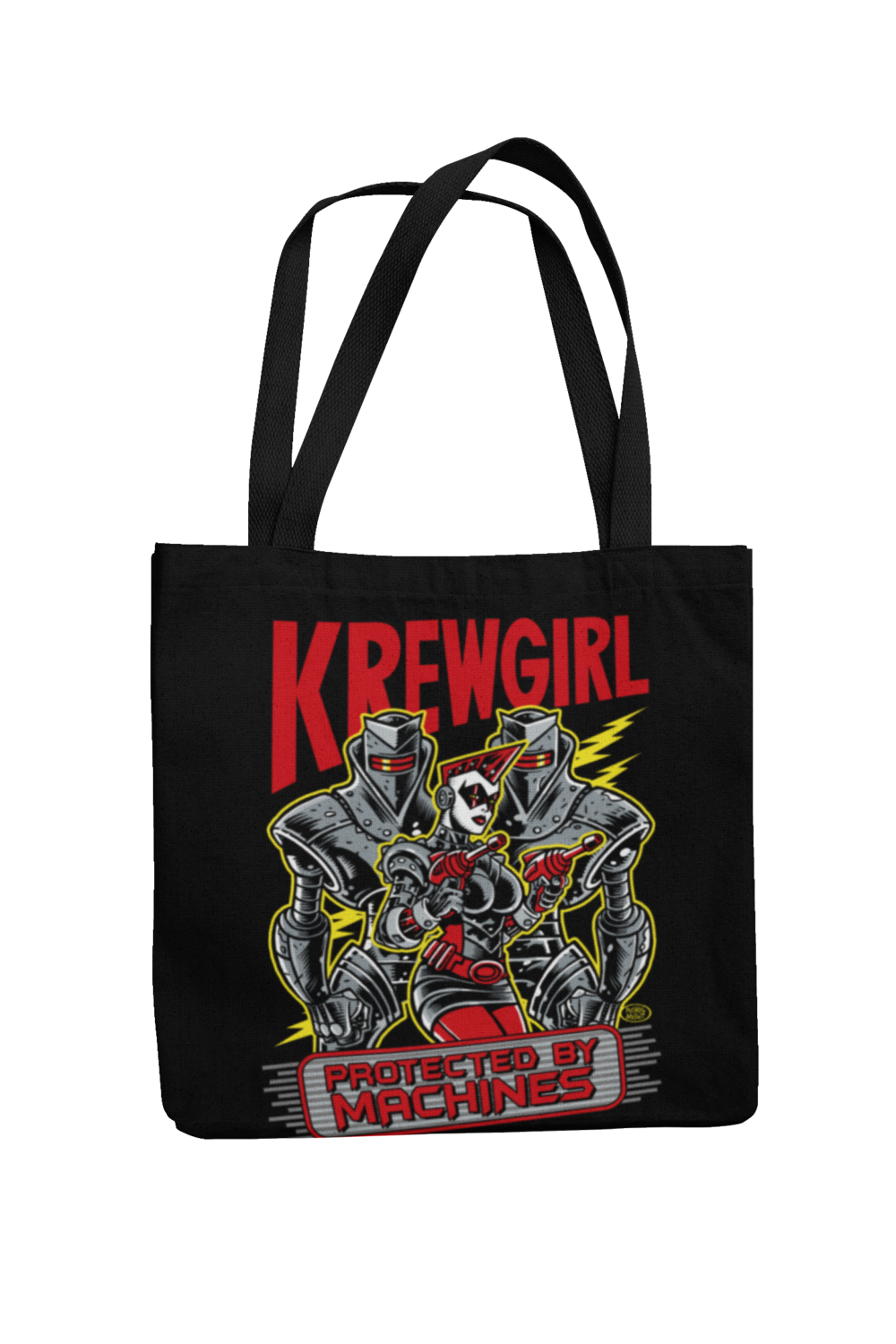 KREWGIRL Cotton Bag  logo design PASKAL, Colour: Black