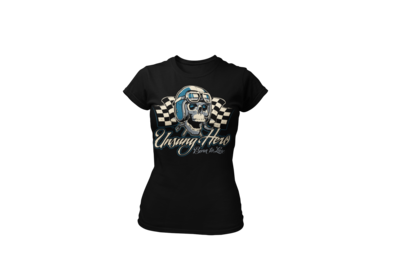 USUNG HERO &quot;skull&quot; T-SHIRT WOMAN by Ger &quot;Dutch Courage&quot; Peters artwork