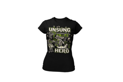 UNSUNG HERO &quot;tijuana taxi&quot; T-SHIRT WOMAN by Ger &quot;Dutch Courage&quot; Peters artwork