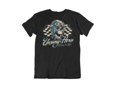 UNSUNG HERO &quot;skull&quot; T-SHIRT MAN BY Ger &quot;Dutch Courage&quot; Peters artwork