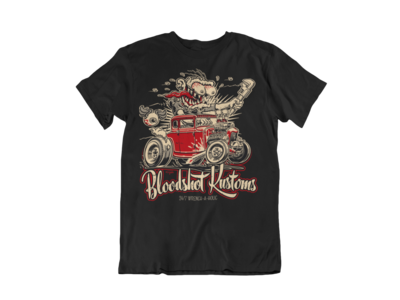 BLOODSHOT KUSTOMS &quot;Monkey Wrench&quot; T-SHIRT MAN BY Ger &quot;Dutch Courage&quot; Peters artwork