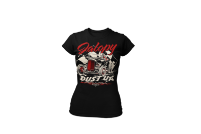 JALOPY DUST UP T-SHIRT WOMAN by Ger &quot;Dutch Courage&quot; Peters artwork