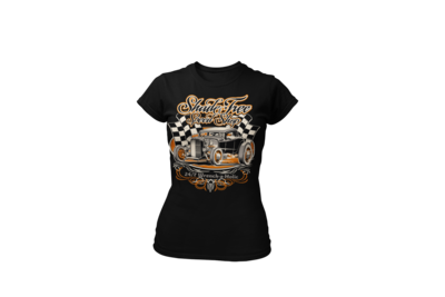 SHADE TREE SPEED SHOP &quot;Deuce&quot; T-SHIRT WOMAN by Ger &quot;Dutch Courage&quot; Peters artwork