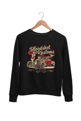 BLOODSHOT KUSTOMS &quot;Hemi rod pin up&quot; SWEATSHIRT UNISEX by BY Ger &quot;Dutch Courage&quot; Peters artwork